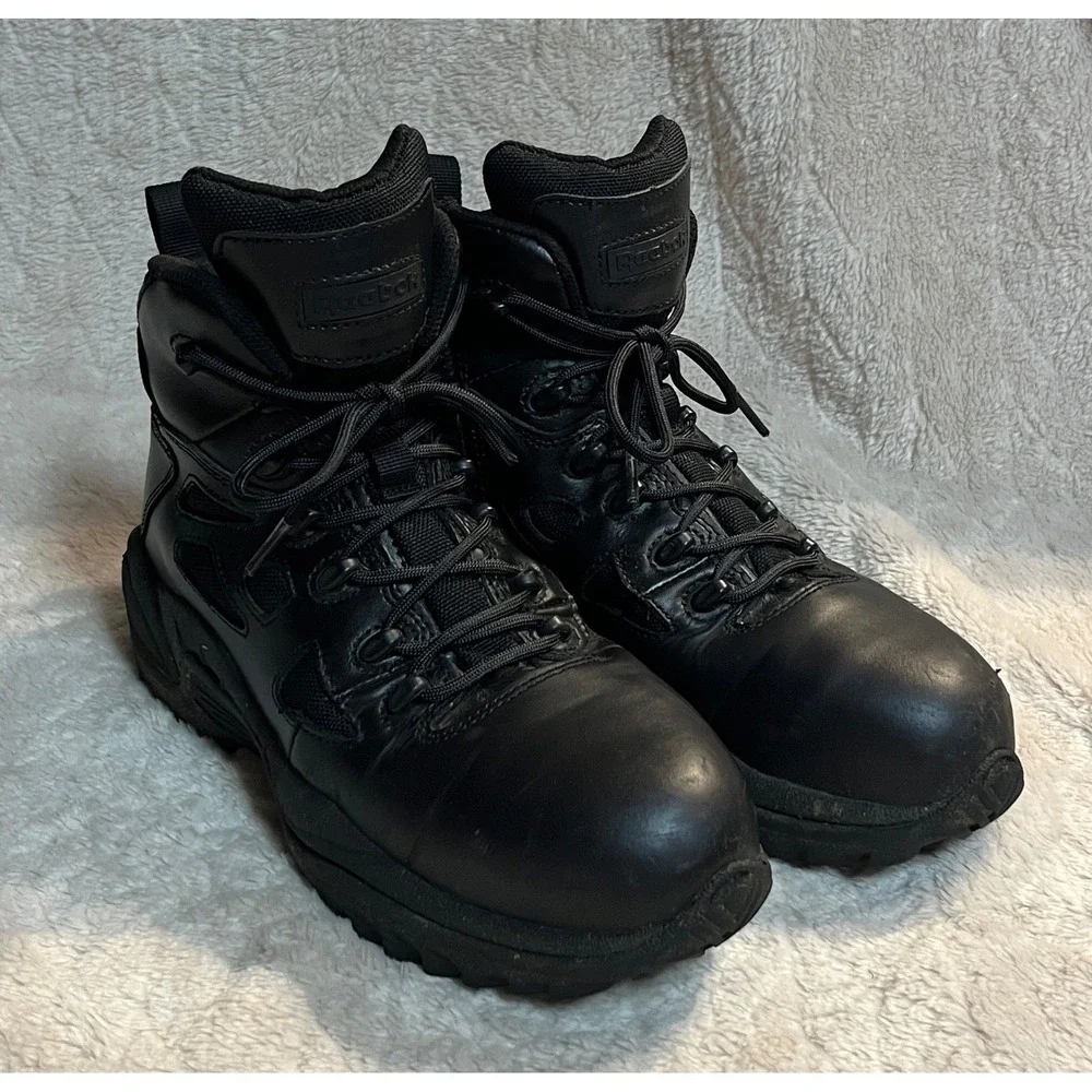 Reebok Rapid Response Tactical Boots Unisex Mens 7W Womens 9W Black WIDE Leather